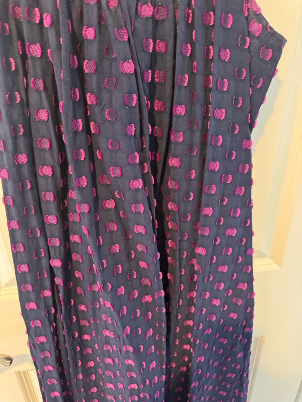 Xirena Rhode Moonset Navy Dress with Pink Dot Print | L - Picture 3 of 6